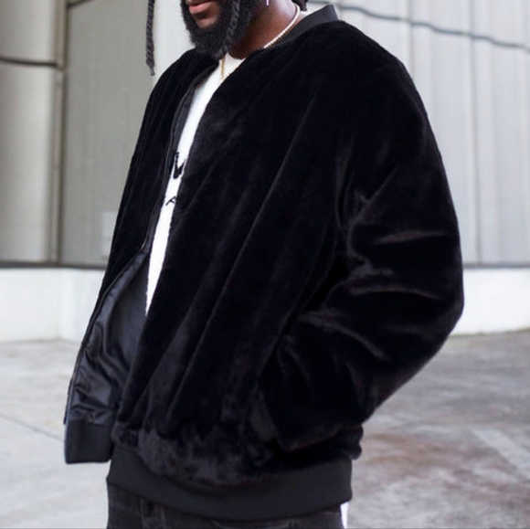 Faux Fur Bomber (Men's XXL) - Picture 4 of 10